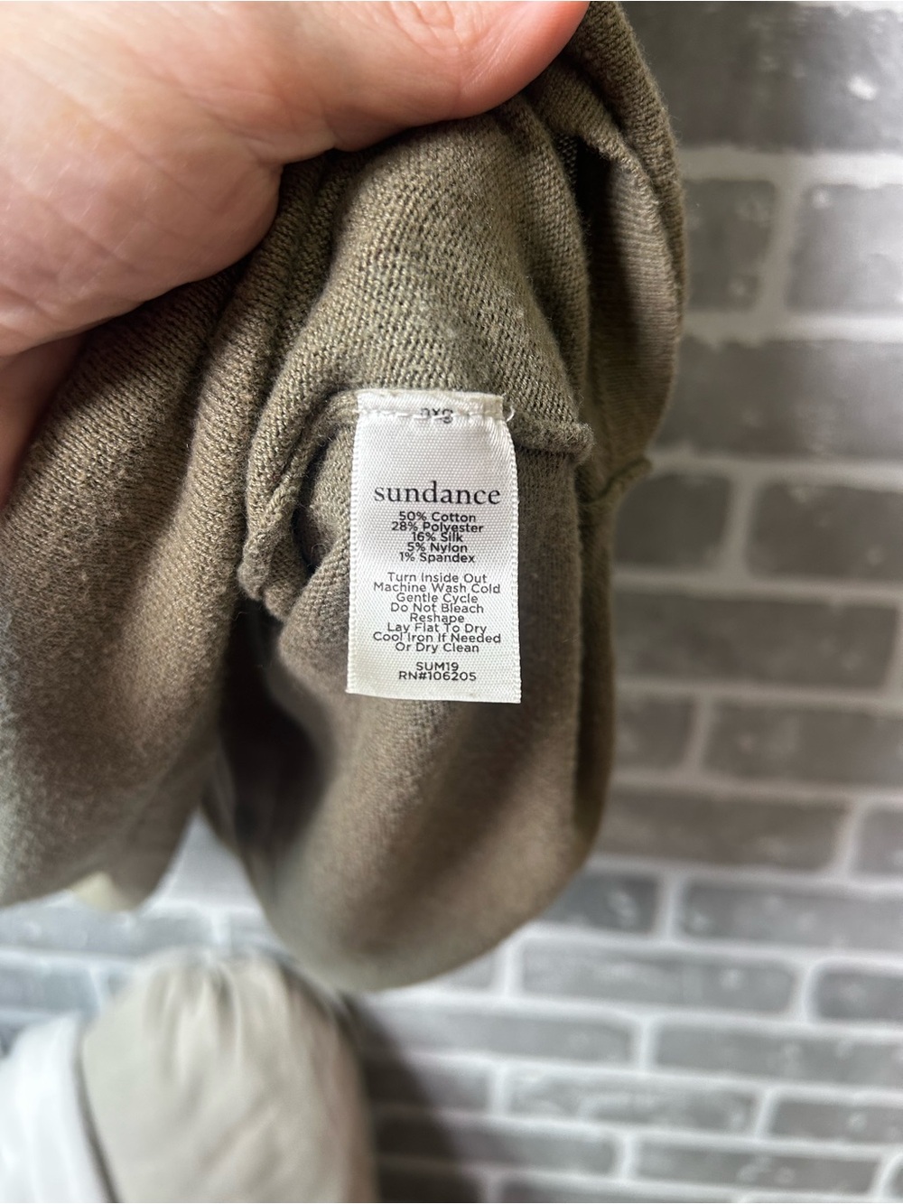 Sundance Olive Green Knit Empire Waist Sleeveless Dress Medium Silk Blend Boho - Picture 5 of 7